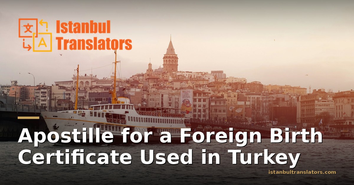 Apostille for a Foreign Birth Certificate Used in Turkey