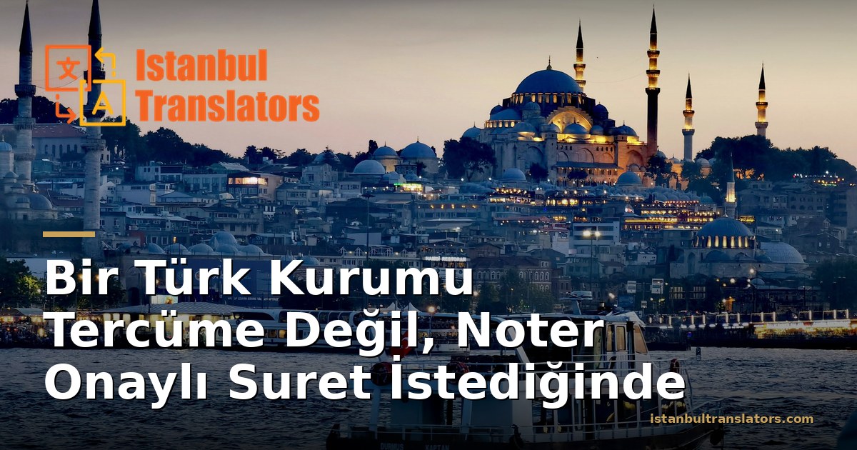 Noter Onaylı Suret ile Tercüme Farkı: Bir Türk Kurumu Ne İster