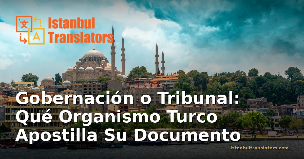 Gobernación o Tribunal: Qué Organismo Apostilla un Documento en Turquía