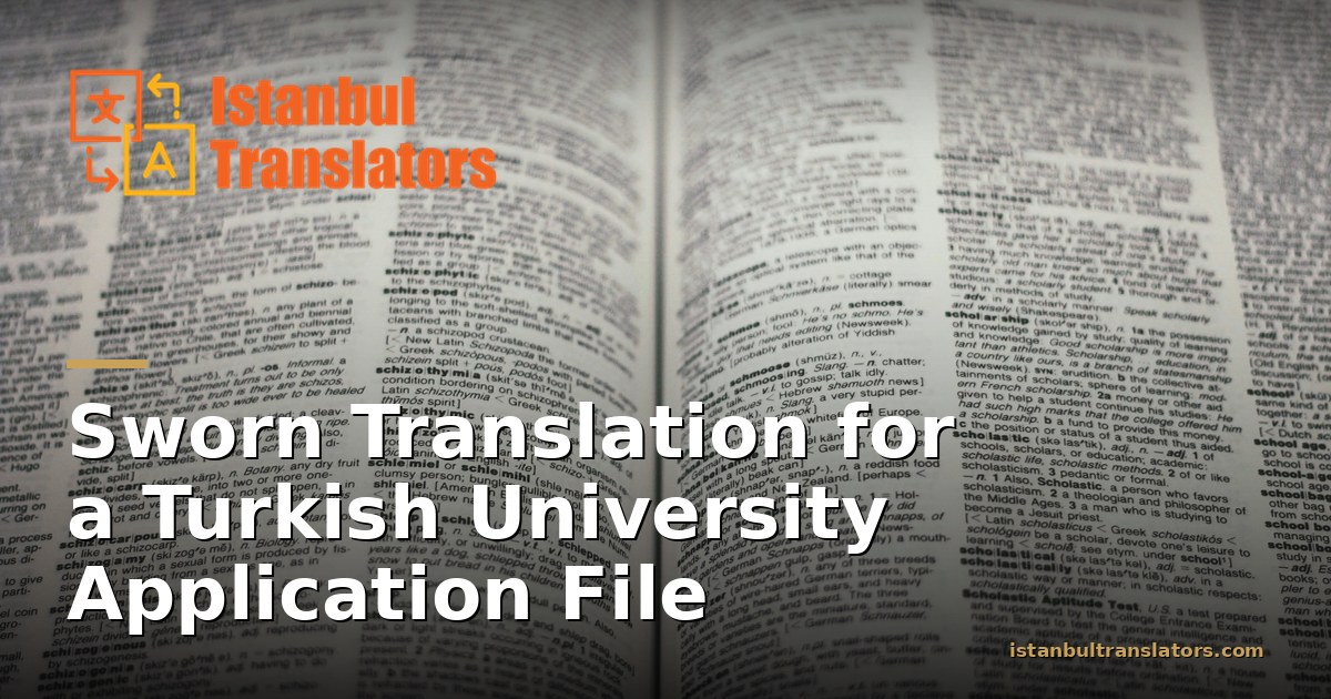 Sworn Translation for a Turkish University Application File