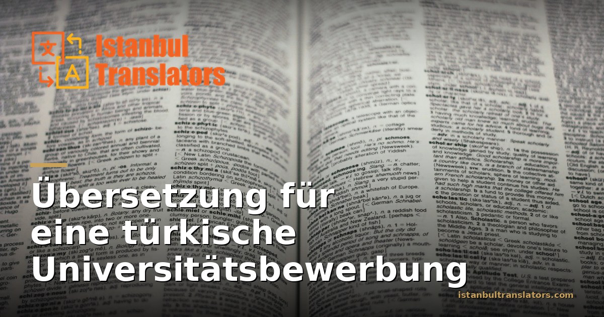 Übersetzung für eine türkische Universitätsbewerbung